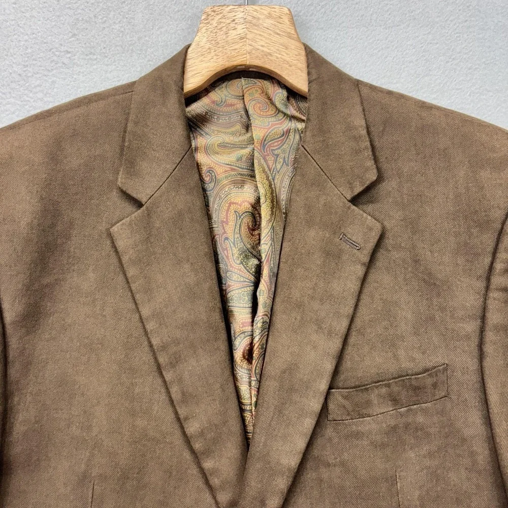 Ralph Lauren Blazer Mens 44L Two Button Sport Coat Paisley Lined‎ Jacket Office
